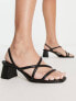 Фото #3 товара & Other Stories leather heeled strappy sandals in black