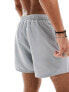 Фото #3 товара ASOS DESIGN swim shorts in short length with zip pocket and black drawcord in grey