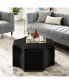 Fiorella Upholstered Octagon Cocktail Ottoman with Nailhead Trim