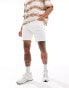 Фото #1 товара DTT stretch slim fit denim shorts in white