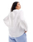 Фото #4 товара Mango curve linen shirt in white