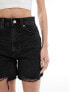 Фото #7 товара ASOS DESIGN Tall denim dad short in wash black