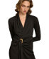 ფოტო #12 პროდუქტის Donna Karan Women's Hardware Long-Sleeve Draped Gown