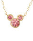 ფოტო #5 პროდუქტის Mickey Mouse Cubic Zirconia Birthstone Pendant Necklace with 15" Chain in 14k Yellow Gold
