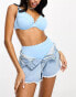 Фото #1 товара Peek & Beau Fuller Bust Exclusive mix & match scalop underwire bikini top in pastel blue