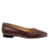 Фото #2 товара Trotters Honor T2057-273 Womens Brown Narrow Leather Ballet Flats Shoes