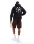 Selected Homme oversized hoodie in black with balance circle backprint