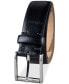 Men’s Textured Leather Roller Bar Buckle Belt