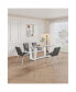 Rectangular Dining Set with Glass Table and 6 Chairs