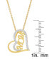 ფოტო #2 პროდუქტის Women's Diamond Accent 'Mom' Heart Pendant Necklace