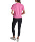 ფოტო #2 პროდუქტის Women's Cotton Rhinestone-Logo Knot-Front T-Shirt