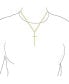 ფოტო #2 პროდუქტის Modern Elongated Simple Basic Long Flat Thin Delicate Religious Latin Cross Pendant Necklace For Women Gold Plated .925 Sterling Silver