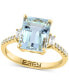 Фото #1 товара EFFY® Aquamarine (3-1/2 ct. t.w.) & Diamond (1/6 ct. t.w.) Ring in 14k Gold