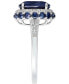 ფოტო #4 პროდუქტის Blue Sapphire (4 ct. t.w.) and White Sapphire (1/3 ct. t.w.) Oval Ring in 10k White Gold