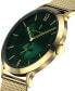 ფოტო #2 პროდუქტის Men's The Classic Gold Green Gold-Tone Stainless Steel Mesh Watch 42mm
