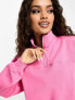 ASOS DESIGN Petite half zip sweatshirt in pink