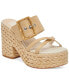 ფოტო #1 პროდუქტის Women's Edwina Buckle Detailed Wedge Sandals