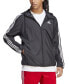 Фото #1 товара Men's Essentials Woven Three-Stripes Logo Windbreaker