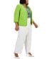 ფოტო #4 პროდუქტის Plus Size Stretch-Crepe 3/4-Sleeve Open-Front Jacket