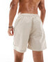 Фото #2 товара Calvin Klein monogram nylon medium drawstring swim short in beige