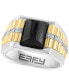 ფოტო #1 პროდუქტის EFFY® Men's Onyx & Diamond Accent Ring in Sterling Silver & 14k Gold-Plate