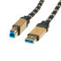 Фото #6 товара Кабель USB 3.0 ROLINE GOLD - тип A M - B M 3.0 м - 3 м - USB A - USB B - USB 3.2 Gen 1 (3.1 Gen 1) - мужской/мужской - черный - золото