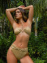 Фото #1 товара Moda Minx x Priscilla Ricart bandeu hoop bikini top in high shine gold