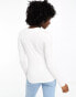 Vero Moda long sleeve ribbed t-shirt in white