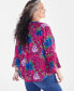 ფოტო #4 პროდუქტის Plus Size Printed Pintuck Blouse, Created for Macy's