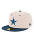 Фото #1 товара Men's Cream, Navy Dallas Cowboys Two-Tone Chrome 59FIFTY Fitted Hat