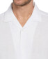 ფოტო #3 პროდუქტის Men's Dobby Camp Collar Linen Blend Short-Sleeve Shirt