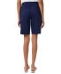 ფოტო #2 პროდუქტის Petite Mid-Rise Fly Front Duke Shorts
