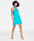 Фото #1 товара Women's Cutout Halter Linen Blend Mini Dress, Created for Macy's