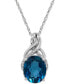 Фото #1 товара Macy's london Blue Topaz (4-3/4 ct. t.w.) and Diamond Accent Twist Pendant Necklace in Sterling Silver