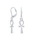 Christian Religious Symbol of Life Egyptian Ankh Cross Drop Dangle Lever back Earrings For Women Teens Polished .925 Sterling Silver