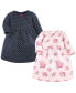 ფოტო #1 პროდუქტის Toddler Girls Cotton Dresses, Pink and Navy Floral