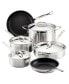 Фото #2 товара ProBond Clad Stainless Steel with Titum Nonstick 10-Piece Cookware Set