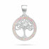 Фото #1 товара Silver pendant Tree of Life with zircons and pink opal PT137WP