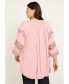 Plus Size June + Vie Embroidered Peasant Blouse