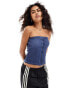 Фото #1 товара COLLUSION washed rib button bandeau in blue