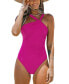 Фото #1 товара Women's Brazilian Obsession Asymmetrical Neck Tummy Control One Piece Swimsuit