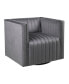 Sikora 32" Wide Fabric Channel Tufted Swivel Armchair