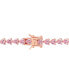 ფოტო #3 პროდუქტის Lab-Grown Pink Sapphire Heart Shape Tennis Bracelet (12-1/3 ct. t.w.) in Rose-Plated Sterling Silver