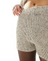 Фото #1 товара ASOS DESIGN rib knitted shorts co ord in grey