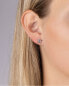Silver earrings - flower with blue zircon on a screw SILVEGOB31857SBDB