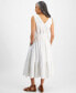 ფოტო #2 პროდუქტის Women's Cotton Gauze V-Neck Midi Dress, Created for Macy's