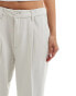 Cotton On relaxed pleated smart trousers in washed stone Verwaschenes Grau, W32 - фото #5