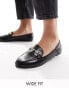 Фото #1 товара RAID Wide Fit – Amiela – Loafer in Schwarz mit Trensendetail, weite Passform