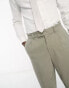 New Look relaxed pleat front trousers in khaki