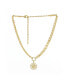 ფოტო #1 პროდუქტის Gold Plated Chain Link Pendant Necklace with Crystals